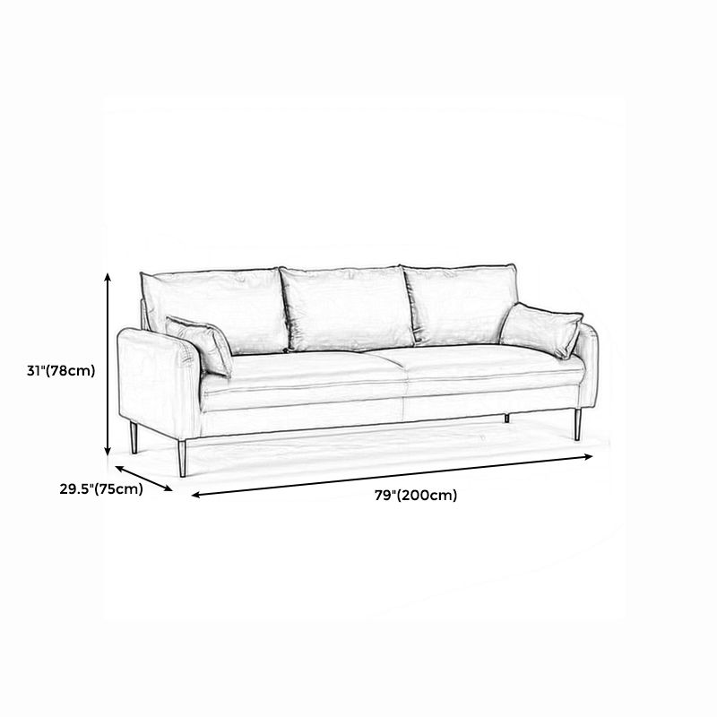 Cushions Square Arm Sofa 3-Seater Faux Leather Stain Resistant Loveseat