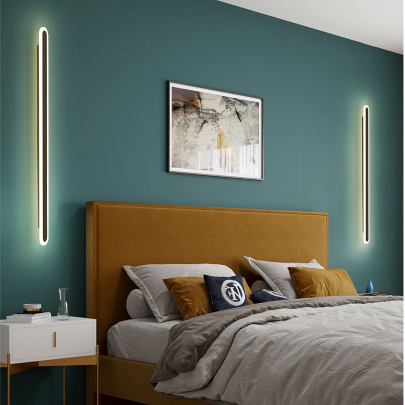 Iluminación de pared de forma lineal de metal Luz de luz de pared de luz simple moderna