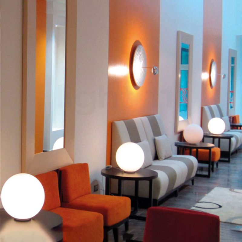 Global White Glass Table Light Minimalist Neuheit 1 Kopf Nachttisch Lampe