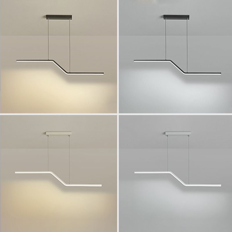 1 Light Linear Island Lights Contemporary Metal Island Éclairage Idées de cuisine