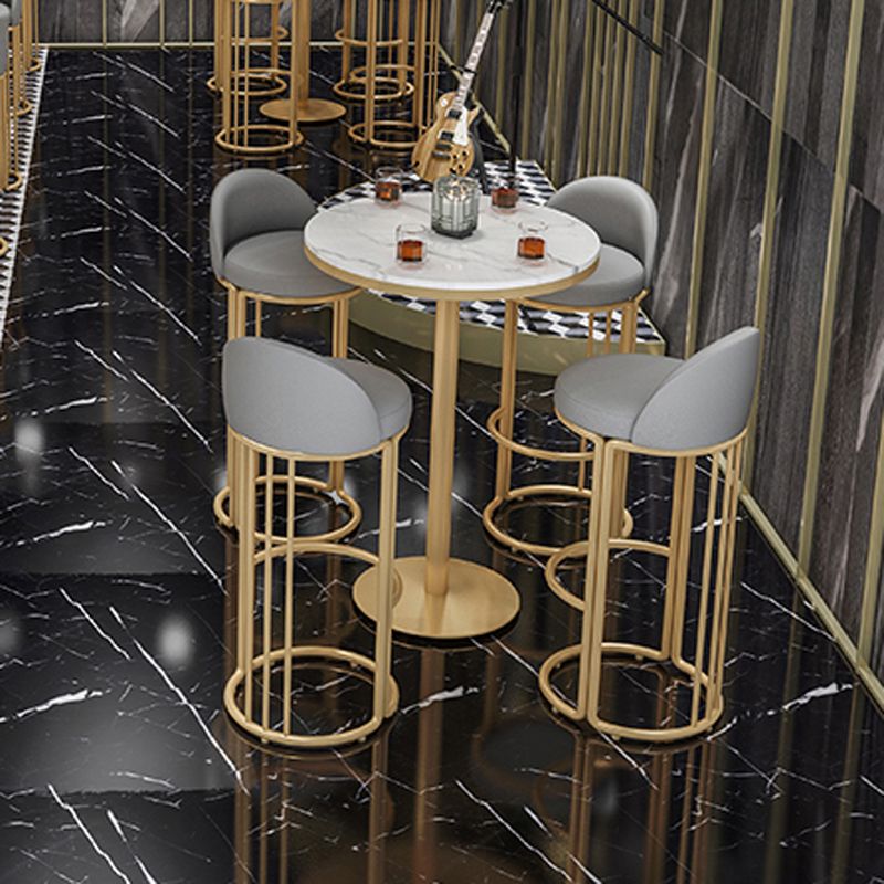 Glam 1/2/5 Pieces Sintered Stone Bar Table Set Round Counter Set for Home Use