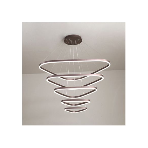 Acrylic Triangle LED Drop Pendant Contemporary 2/3/4-Light Ceiling Chandelier in Warm/White Light
