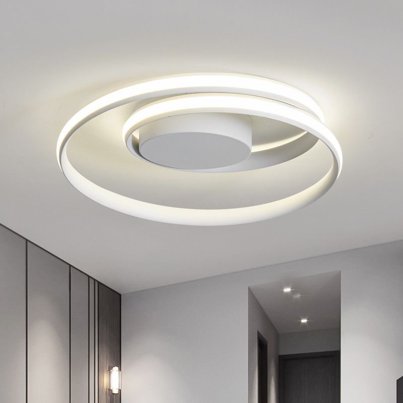 Moderne Minimalistische Indoor LED Plafondlamp Aluminium Lineaire Flush Mount met Silicone Shade