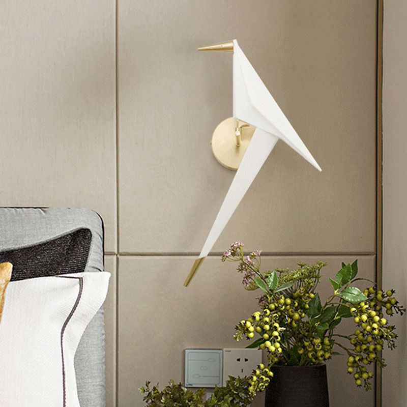 Modern Metal Wall Sconce Bird Shape Wall Light with Acrylic Shade for Living Room