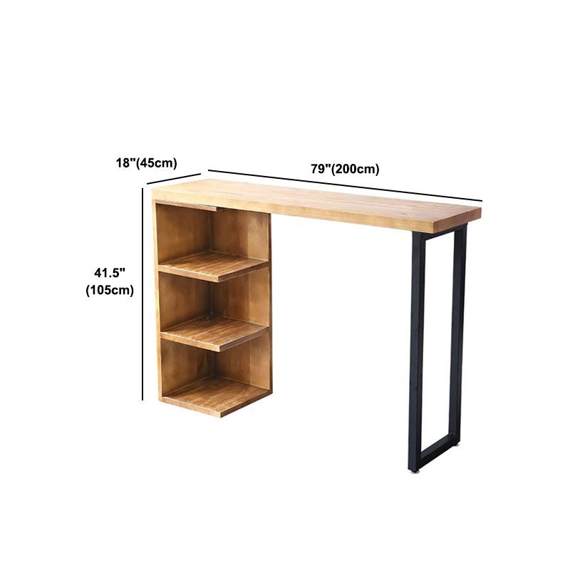 Industrial 1/2/3 Pieces Bar Table Set Rectangle Bar Table with High Wood Stools