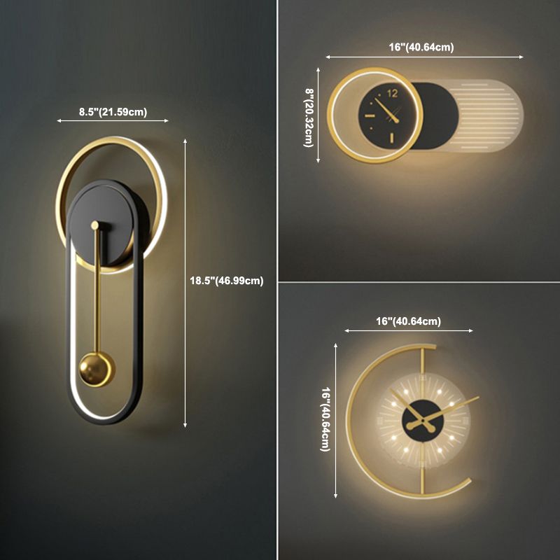 Lampada da parete Postmodern LED Postmodern LED Postmodern a muro di superficie geometrica nera e oro