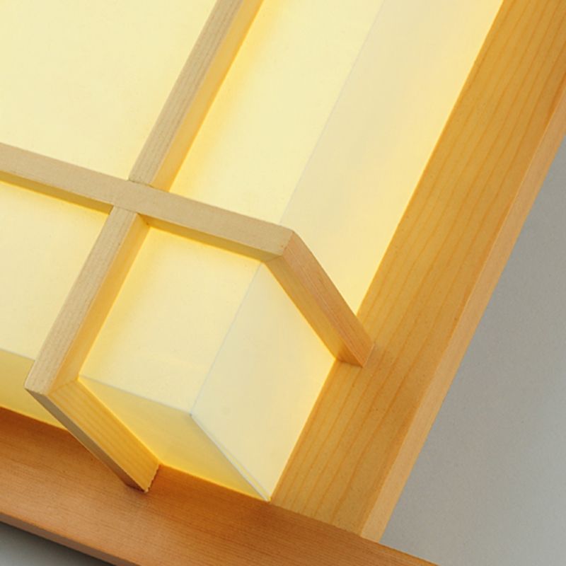 Modern Style Wall Mount Light 1-Light LED Wooden Wall Sconce Light for Living Room