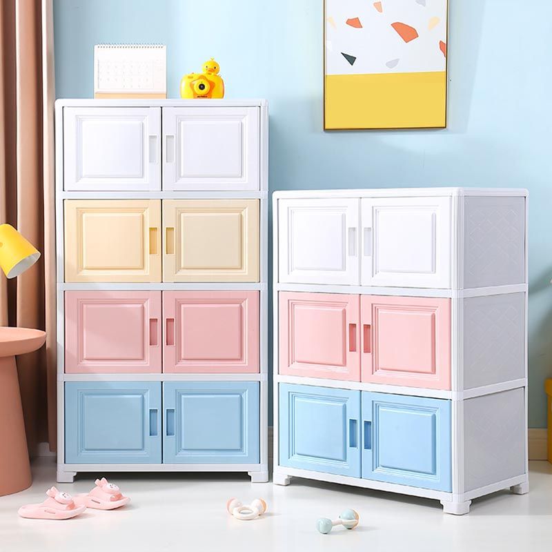 Contemporary Style Wardrobe Plastic Home Wardrobe Closet with Doors