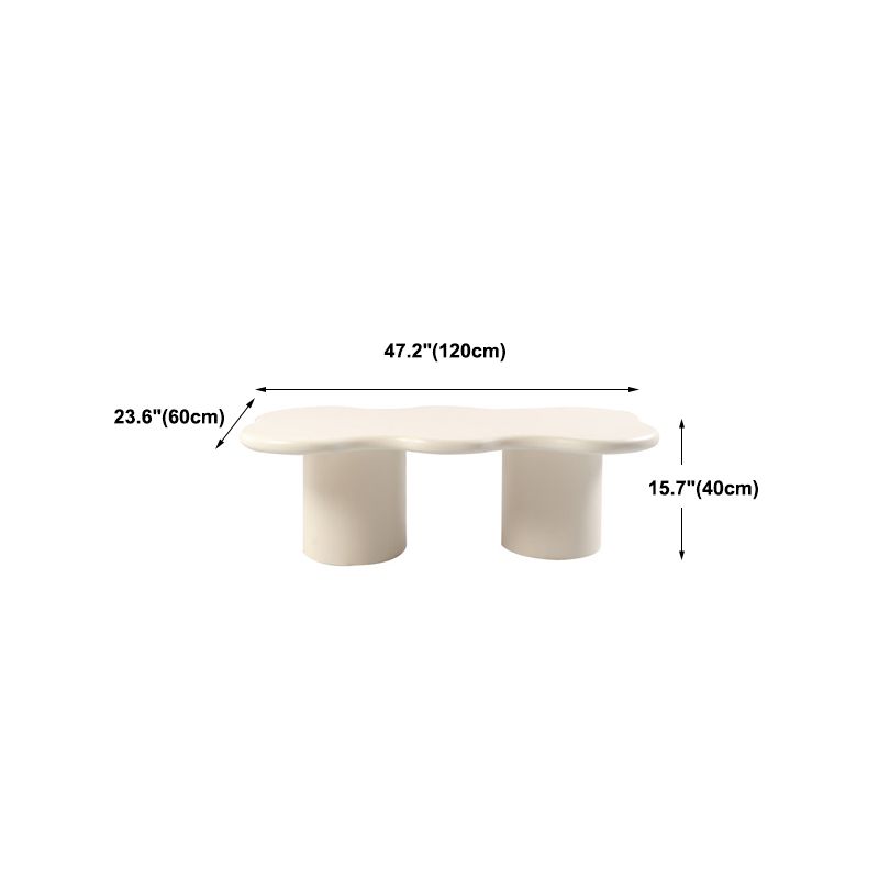 1 White Coffee Table Solid Wood Round Coffee Table Minimalist