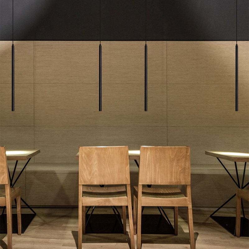 Cylinder Shape Metal Hanging Ceiling Light Modern Style 1 Light Pendant Light