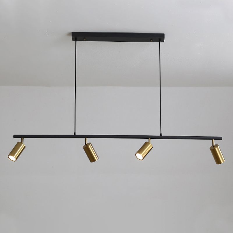 Zeitgenössische Anhängerleuchten Zylindermetall 4 Light Island Kronleuchter