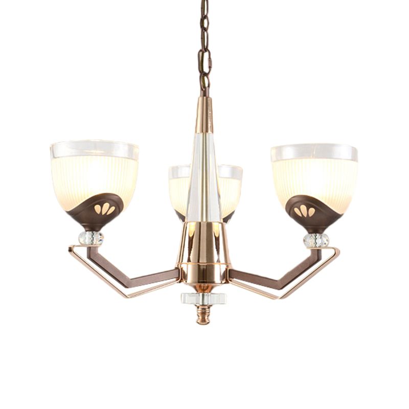 3/6 LUMILES BOLL PROSIBLE CHANDELIER VINTAGE FINE FINIPE BLANC RIBBED PENDANT PRENDANT LAMPE