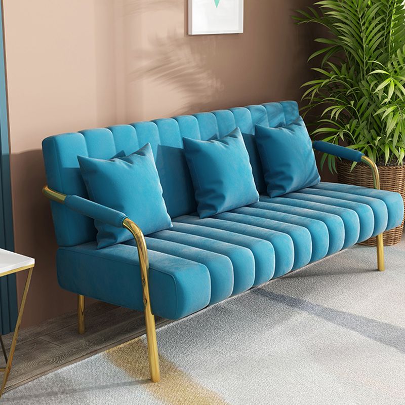 Modern Standard Metal Legs Sofa Macaroon Fabric Sofa for Apartment