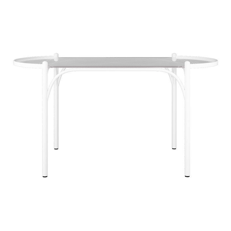 Modern Tempered Glass Dining Table for Restaurant Oval Indoor Table with 4 Legs
