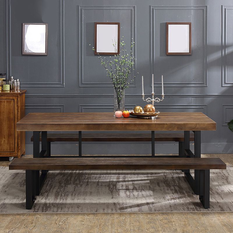 Industrial 1/2/3/5 Pieces Dining Table Set Solid Wood Top Dining Table and Chairs