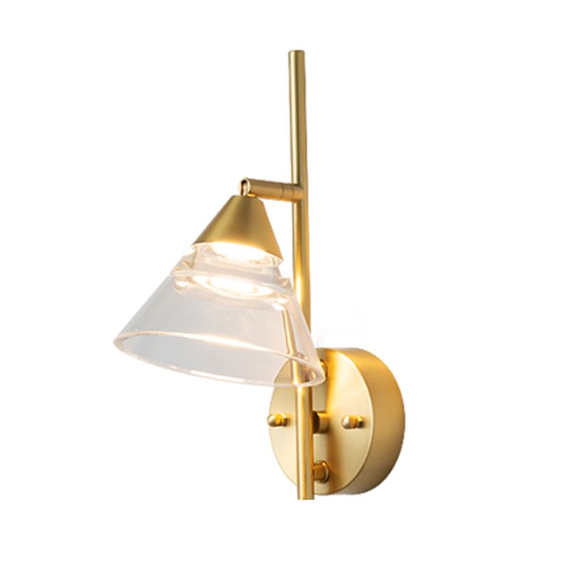 LED Modern Metal Wall Sconce Cone Shape Wall Light with Acrylic Shade for Courtyard