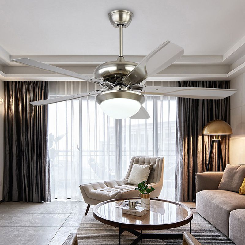 4 grijze messen woonkamer verlichtingsarmatuur modern metaal 50 "brede led zilveren semi -spoelige gemonteerde lamp