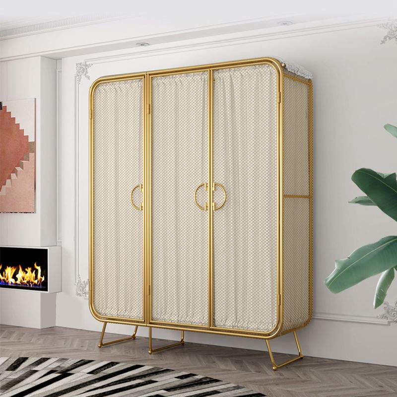 Modern Style Wardrobe Cabinet Metal Clothes Rail Wardrobe Armoire