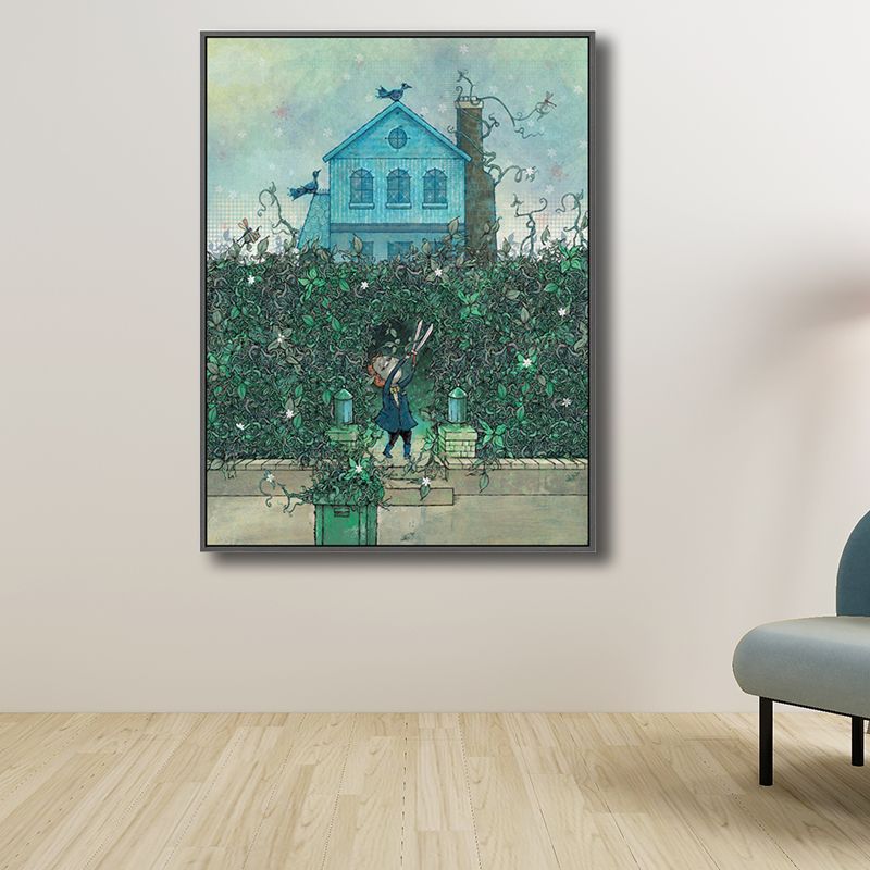 Enfants garçon coupe dessin Art impression couleur Pastel chambre d'enfants toile pour la décoration