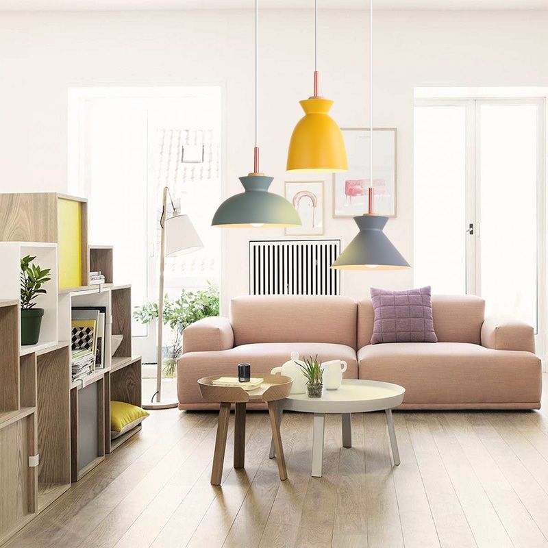 Nordic Style Hanging Lighting with Shade Aluminum Single Head Pendant Lamp for Porch