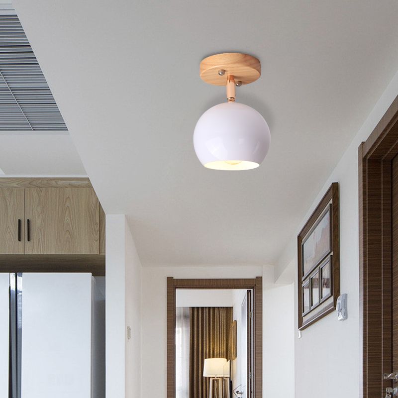 Black/gris nórdico/blanco/rosa/órbita verde Semi Flush Flush Ajustable 1 Luz de techo de metal claro lámpara de montaje