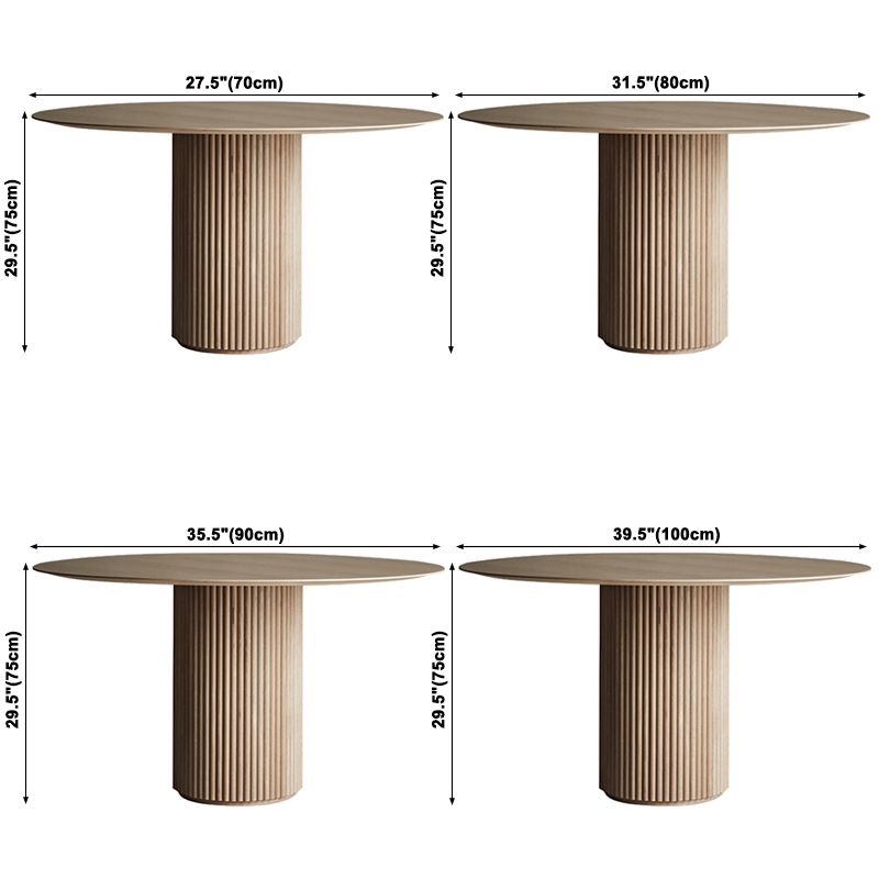 Mesa de comedor moderna de color de madera con madera sólida de pino