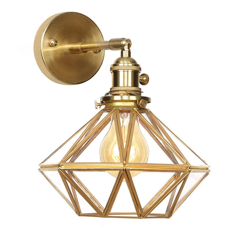 Geometrische Wandleuchtenbeleuchtung moderner Metall und Glas 1 Kopfwandmontageleuchte