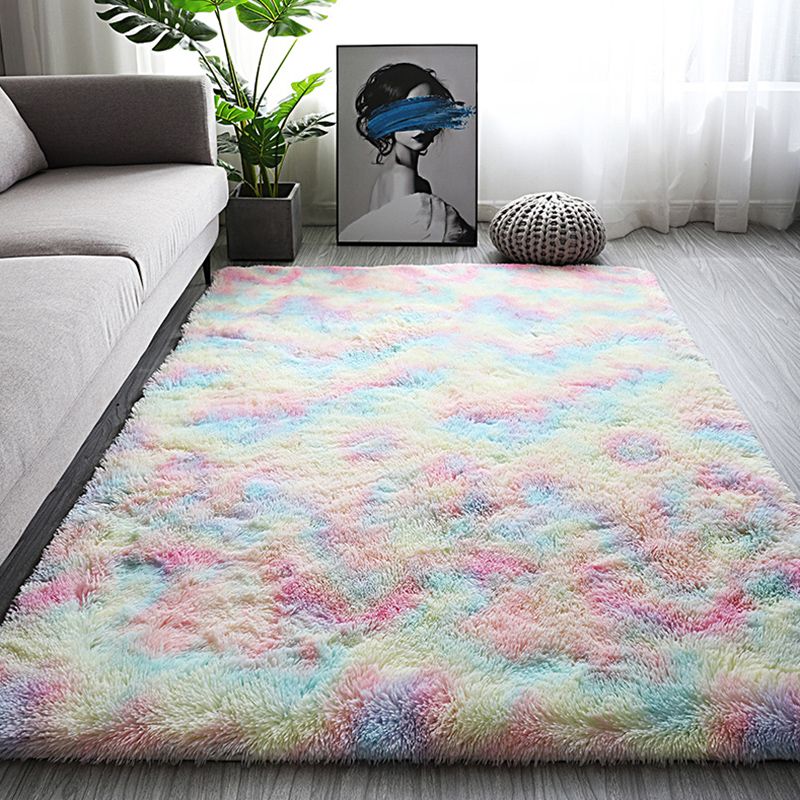 Elegant Multicolor Modern Carpet Polyester Solid Indoor Rug Stain Resistant Rug for Home Decoration