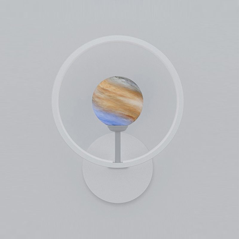 Ball Shade Metal Wall Sconce Modern Style Single Light Wall Mounted Light