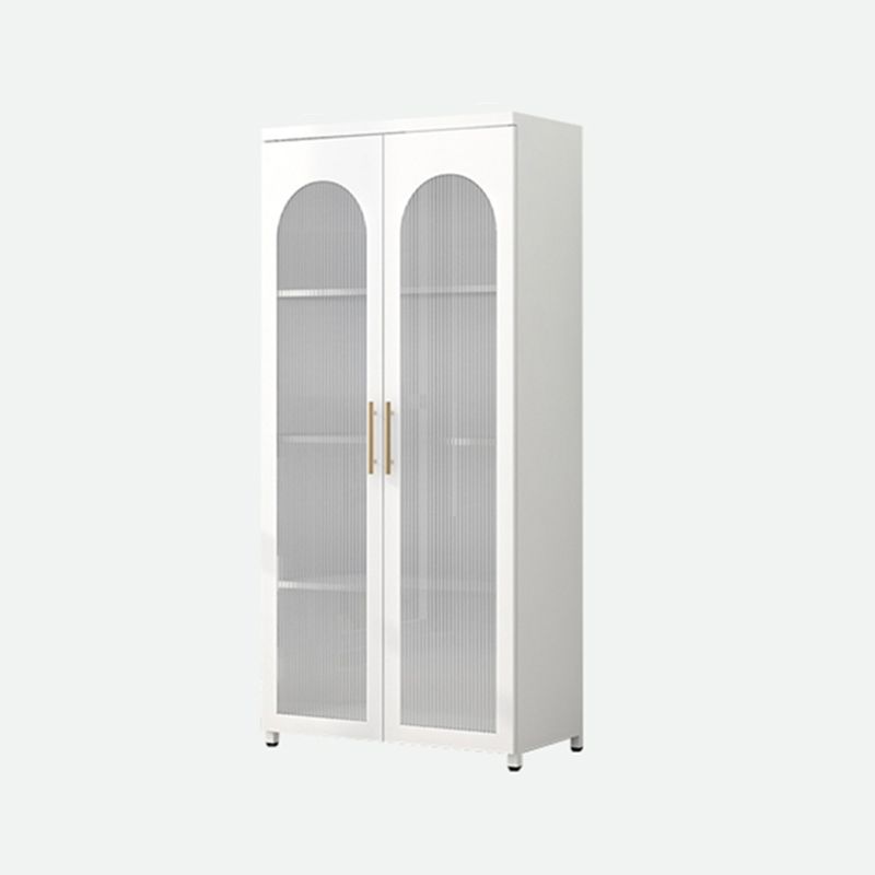 Contemporary Metal Standard Bookcase Closed Back Vertical Bookcase with Glass Door