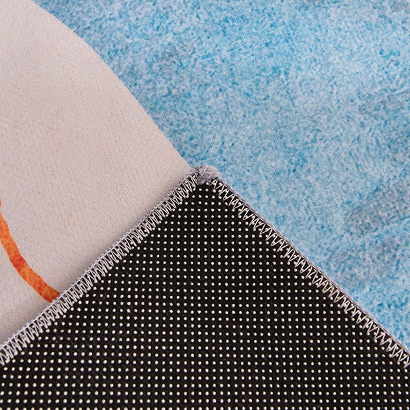 Modern Geometric Print Area Carpet Grey Polyester Area Rug Non-Slip Backing Rug for Bedroom