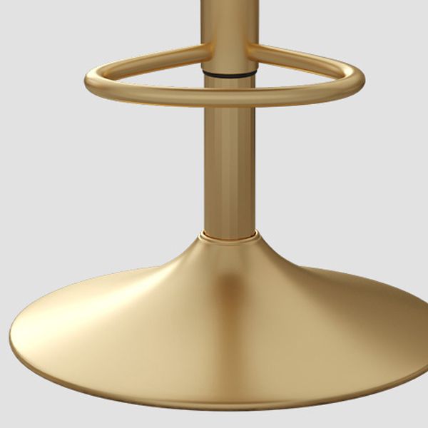 Glam Low Back Dining Stools Adjustable Height Bar Stools with Footrest