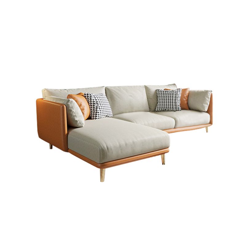 34.25 " H Faux Leather Square Arm Sofa & Chaise for Living Room