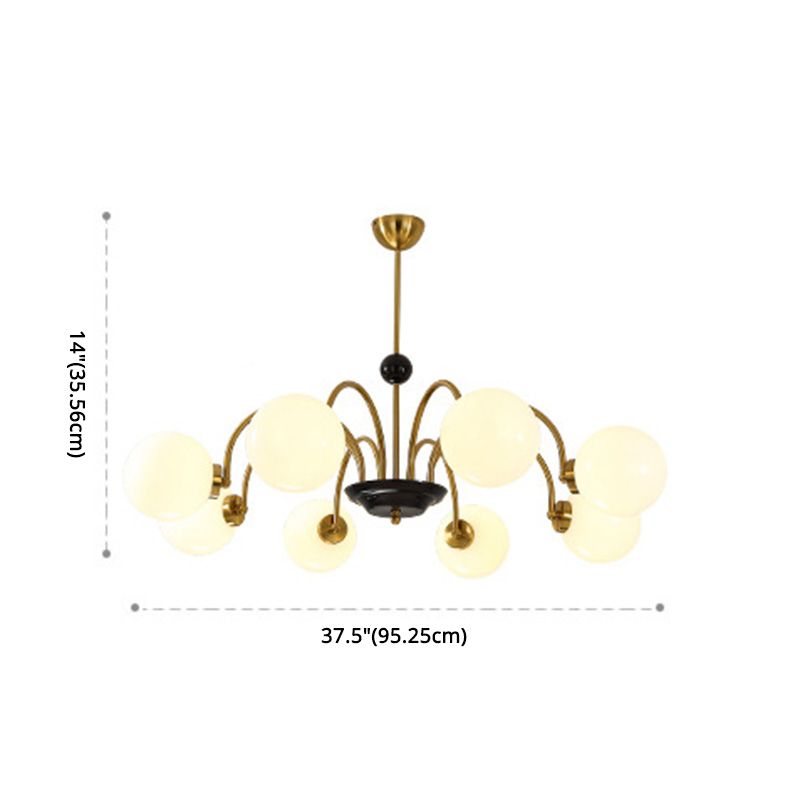 Milk Globe White Globo de estilo moderno Múltiples luces Multi-luz Simplicidad de metal Simplicidad para sala de estar