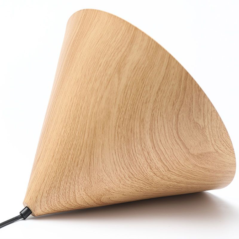 Modern Cone Pendant Lighting Fixture 1-Light Restaurant Hanging Pendant Light with Wood Shade