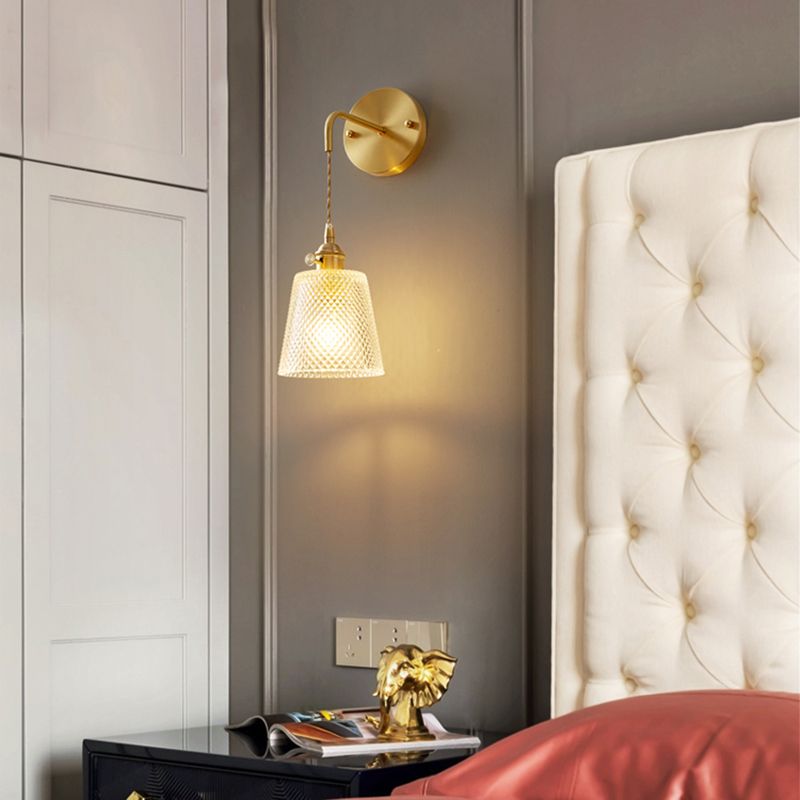 Glass Wall Sconce Lighting Simple Style Wall Mount Light Fixture