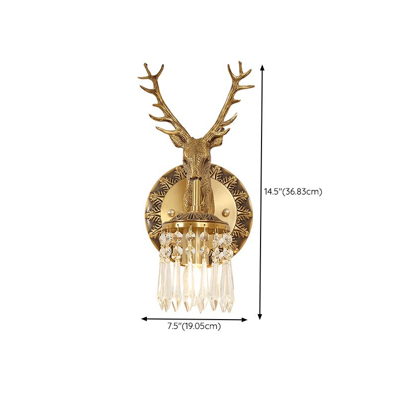 Crystal and Brass Vanity Lighting Modern Wall Light Fixture for Bathroom