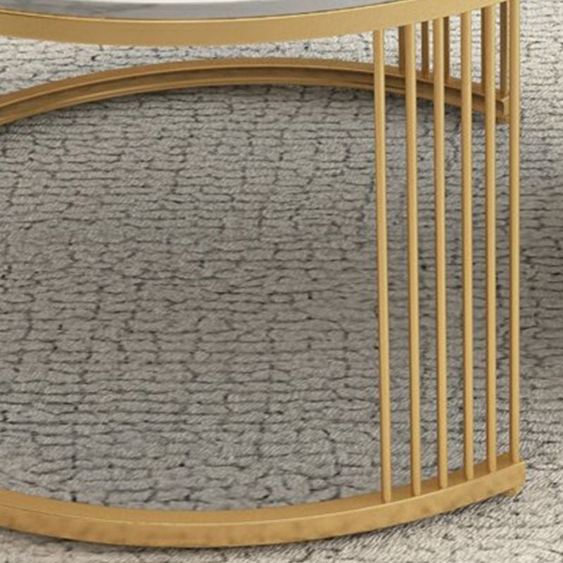 Slate Coffee Table Round Nesting Coffee Table Set with Storage