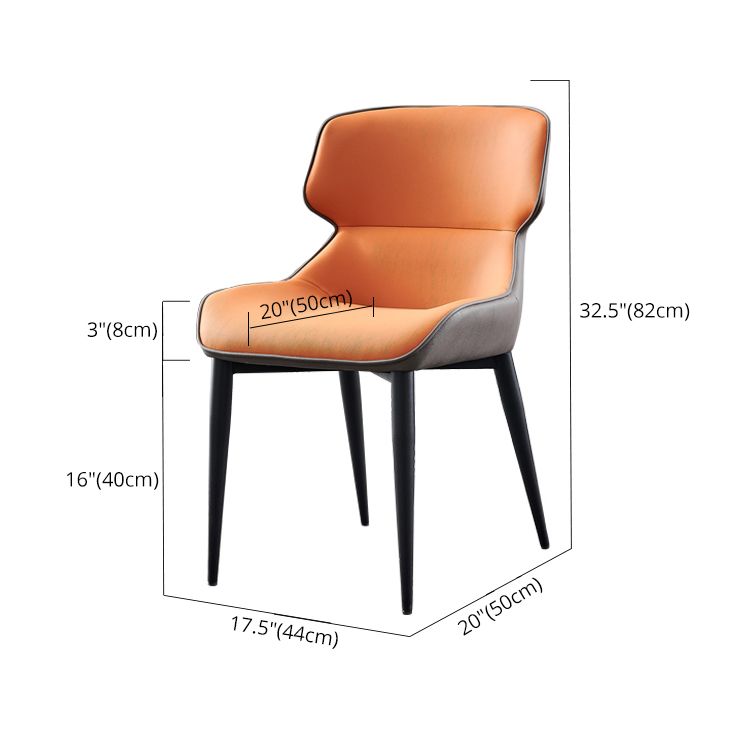 Nordic Style Leder Esszimmerstuhl Wingback Seitenstuhl für den Heimgebrauch