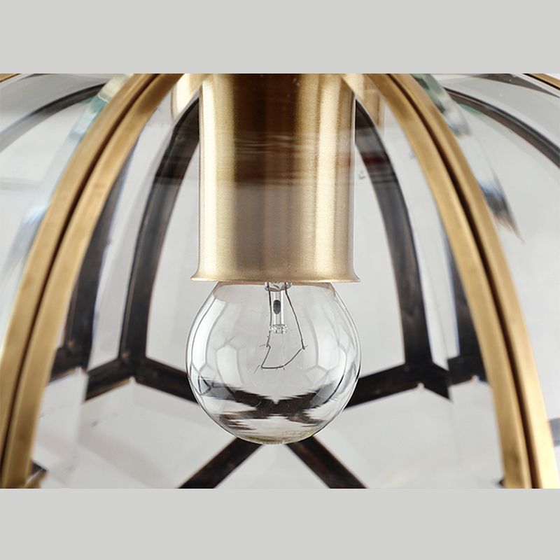 Vintage Flush Mount Ceiling Light Glass Lampshade Brass Hallway Lighting