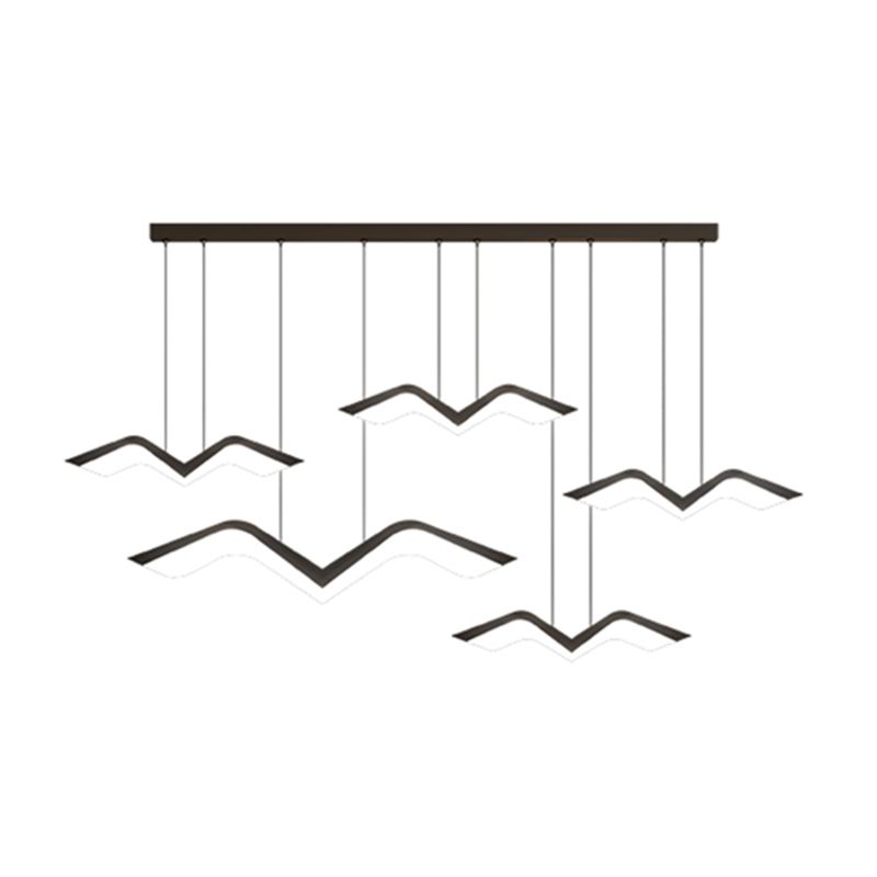 Nordic Style Seagull Shape Island Light Black LED Island Light pour la chambre