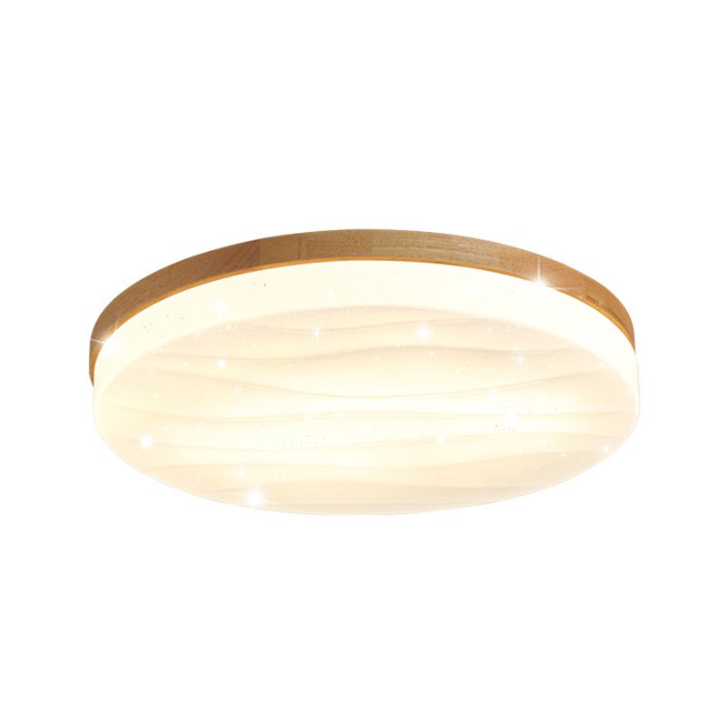1-Light Round Shade Flush Mount Modern Simple Style Flush Mount Ceiling Light Fixture in Brown