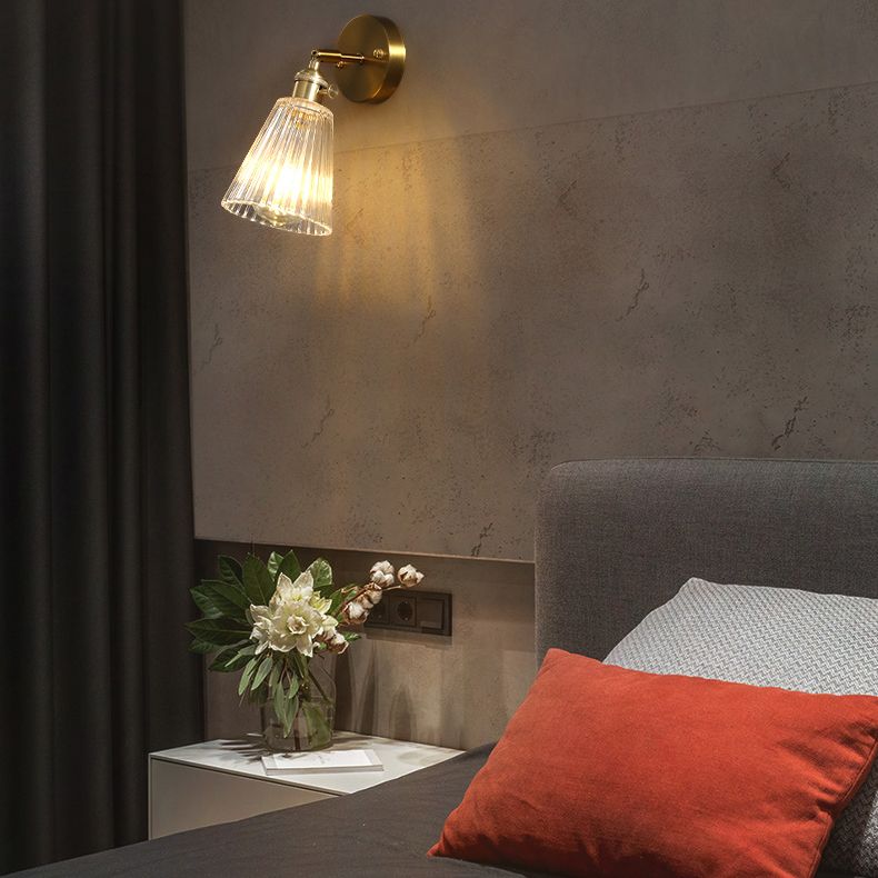 Minimalismo moderno Pronzo della parete della casa con ombra di vetro per camera da letto per bambini