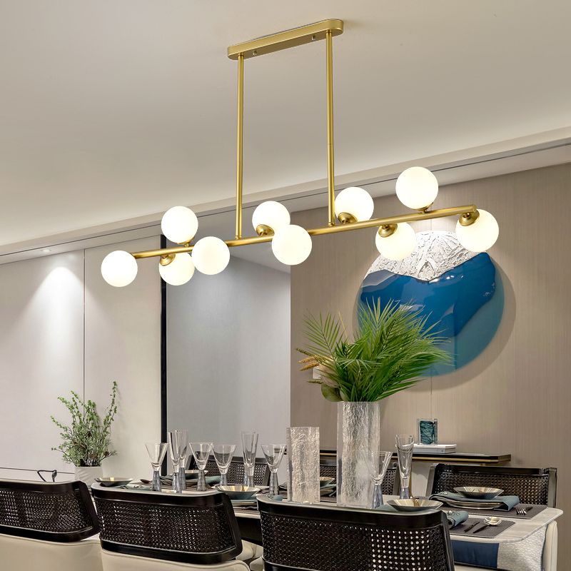 Contemporary Island Light Sphere Glass Island Chandelier Lights for Kitchen