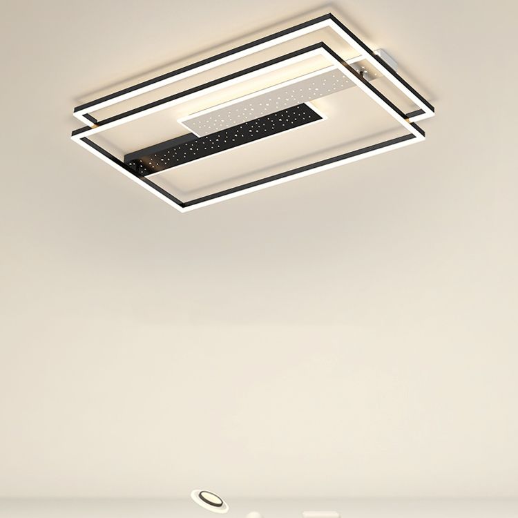 Contemporary Geometric Flush Light Fixture Metal Flushmount Lighting for Living Room