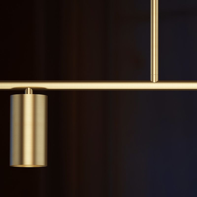 Contemporary Golden Ceiling Light LED Metal Kitchen Island Lighting for Dining Room