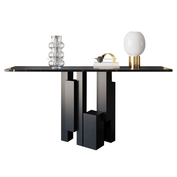 Stone Modern Console Table 1 Shelf 13.78" Wide Accent Table for Hall