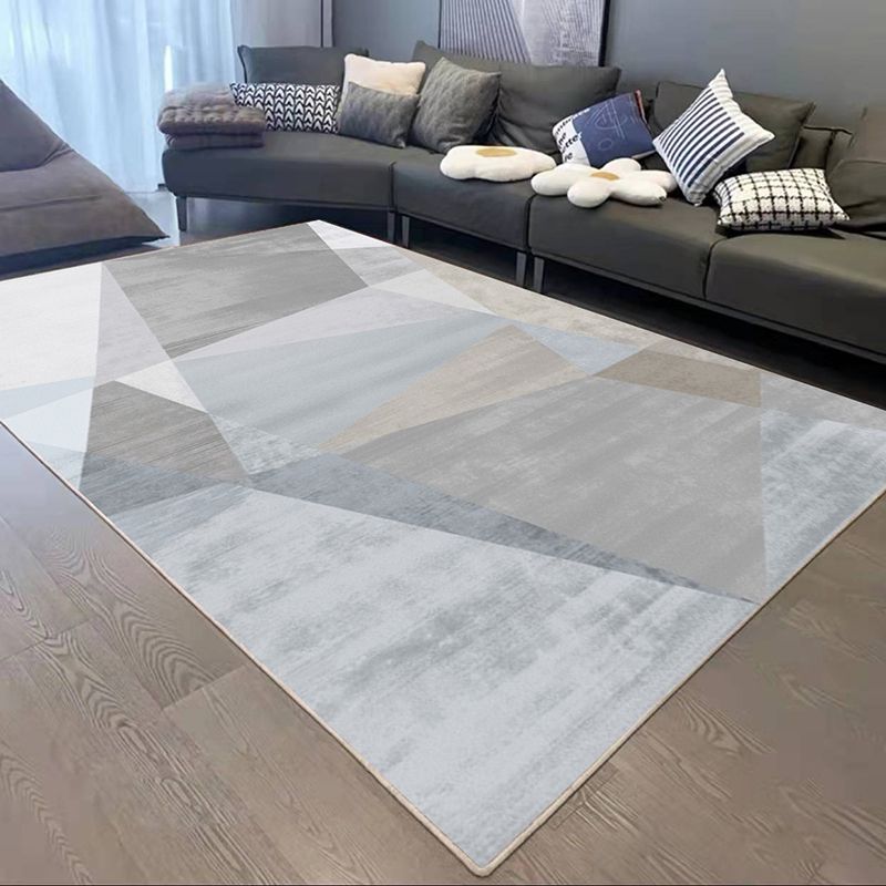 Alfombra gráfica de alfombra moderna gris alfombra de respaldo sin deslizamiento para el salón