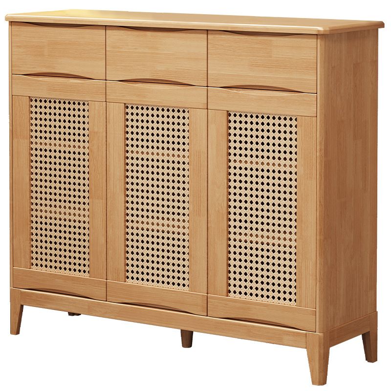 40.15" Tall 2/3 - Door Accent Cabinet Rubberwood Cabinet in Brown/Natural