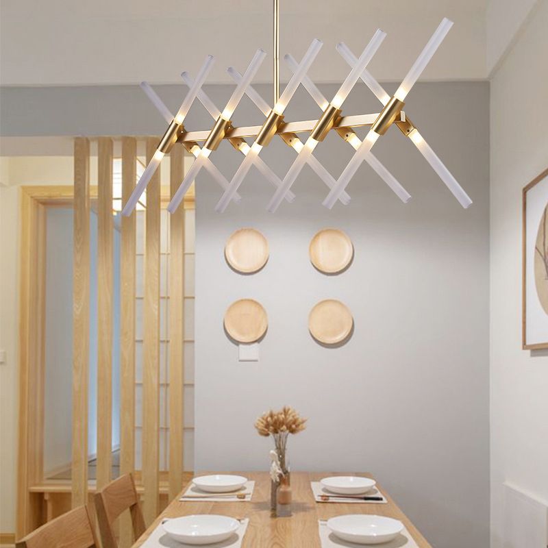 Minimalism Island Light Glass 20 Head Pendant Lighting Fixtures for Dining Room
